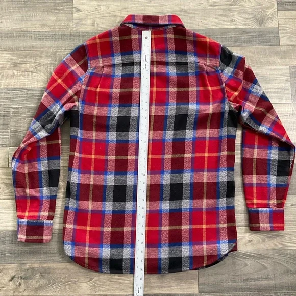 The North Face Arroyo Flannel Shirt Men's SMALL Red Black Blue Plaid Long Sleeve - Picture 7 of 10